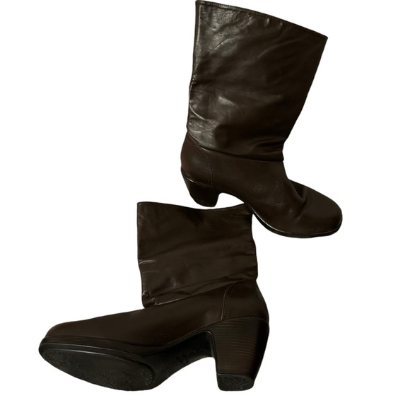 Dansko Bobbi brown leather heeled boots women’s 39 Roll down cuff ankle - Picture 5 of 8